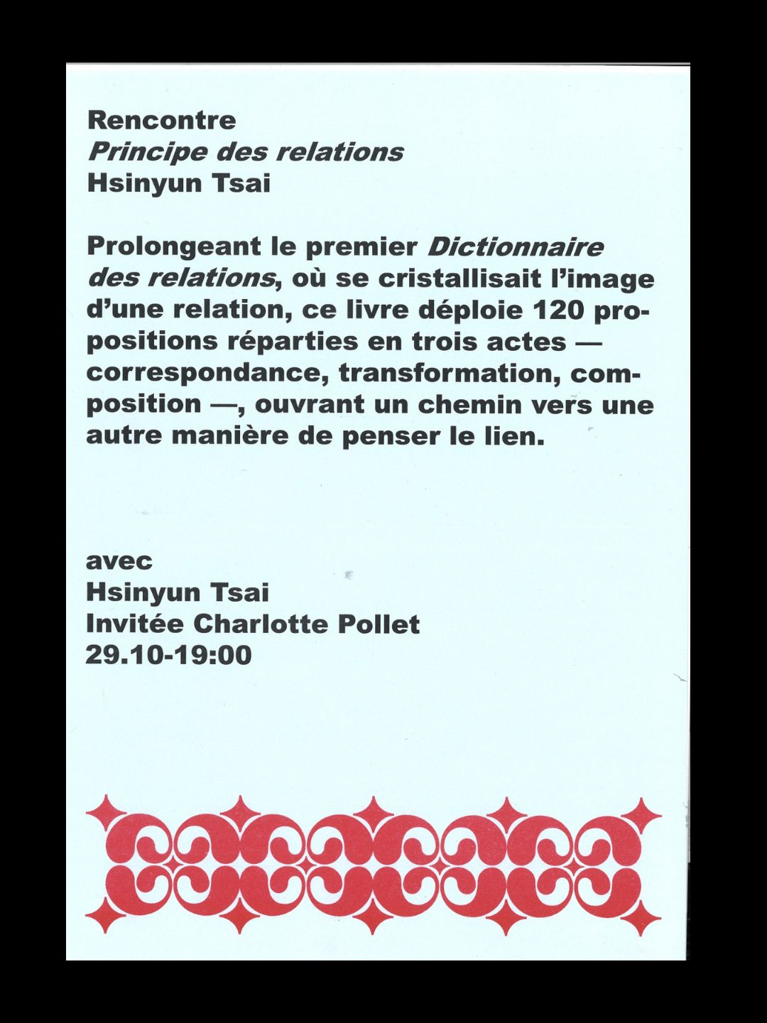 Principe des relations