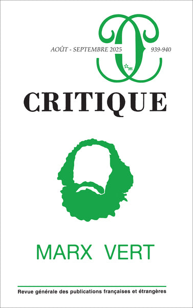 Critique n°939-940 : Marx vert