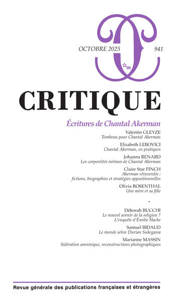 Critique n°941 - Écritures de Chantal Akerman
